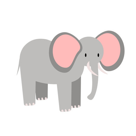 Cartoon elephant isolated on white background EPSのイラスト素材