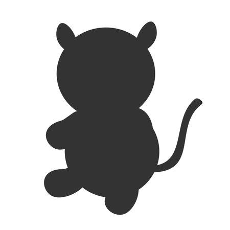 Tiger cartoon vector silhouette illustration isolated on white background. Big wild cat. Siberian tiger Amur tiger - Panthera tigris altaica or Bengal tiger. Tatoo sign. EPSのイラスト素材