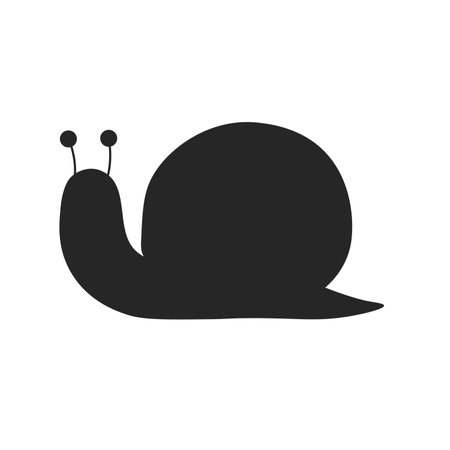 Sign snail. Snail symbol. Isolated black silhouette snail on white background. Icon snail. Vector illustration EPSのイラスト素材