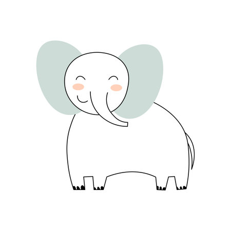 Cartoon elephant isolated on white background EPSのイラスト素材