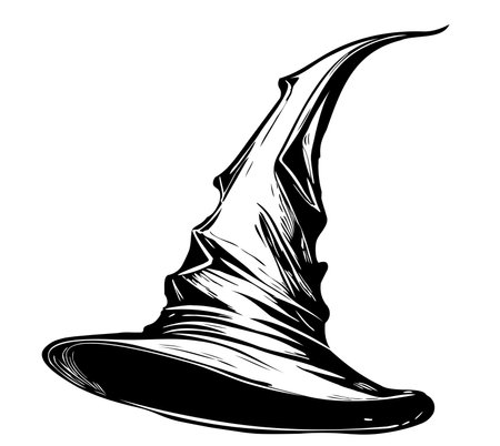 Witch hat simple sketch hand drawn Halloween Vector illustrationのイラスト素材