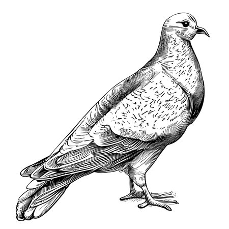 Dove of peace hand drawn sketch in doodle style Vector illustrationのイラスト素材