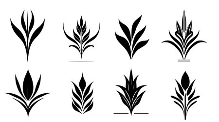 Wheat set of symbols and signs. Ears icon set, hand drawn. not aiのイラスト素材