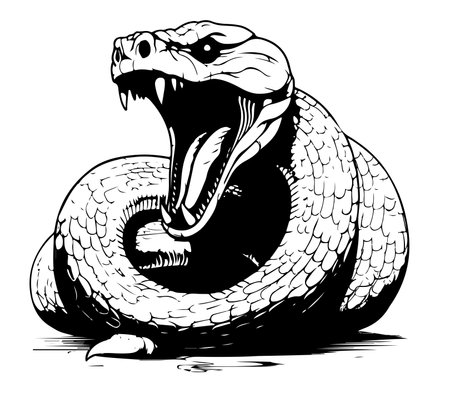 Hand drawing a cobra. Vector illustrationのイラスト素材