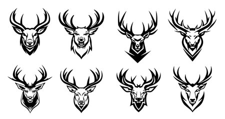 portrait deer tattooのイラスト素材