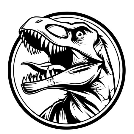 Dinosaur artistic drawing. animal spontaneous sketch with combination artistic lineのイラスト素材