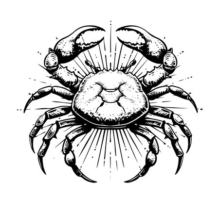 Hand drawn crab sketch vector illustration. Seafood vectorのイラスト素材