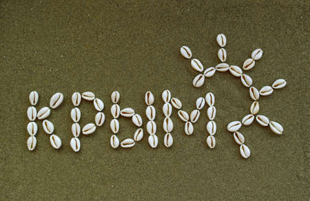 Title of Crimea made of shells on the sandの写真素材