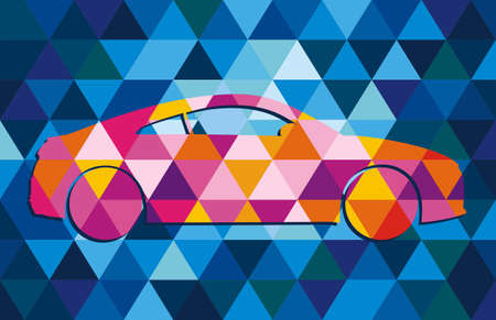 car in hipster styleのイラスト素材