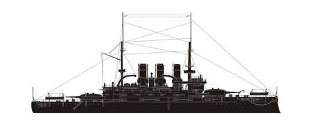 Russian Navy Cruiser Vector Silhouetteのイラスト素材