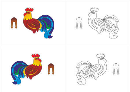 template toy cock made of paperのイラスト素材