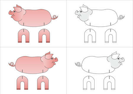 Template toy pig made of paper.のイラスト素材