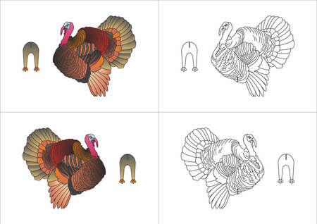 template toy turkey made of paperのイラスト素材