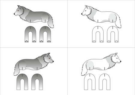 template toy wolf made of paper for children Vector illustration.