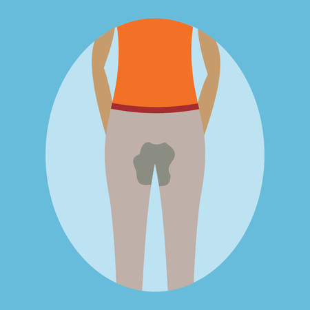 Urinary incontinence, involuntary urination woman vector illustrationの写真素材