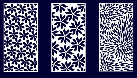 Set of Decorative laser cut panels. Vector Illustration.のイラスト素材