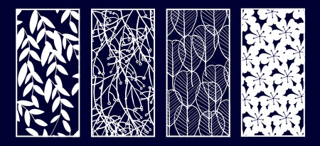 Set of Decorative laser cut panels. Vector Illustration.のイラスト素材