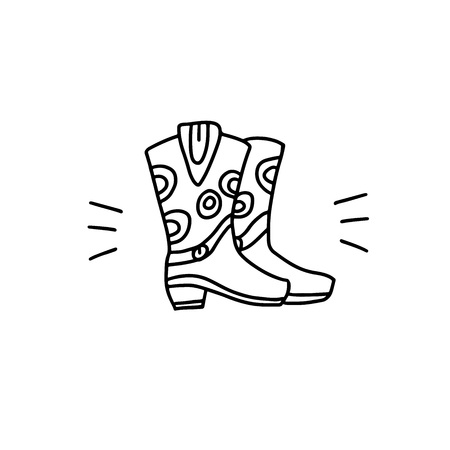 Cowboy boots linear icon. Simple vector Illustration.の写真素材