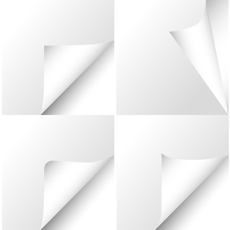 set of silver paper banners, vectorのイラスト素材