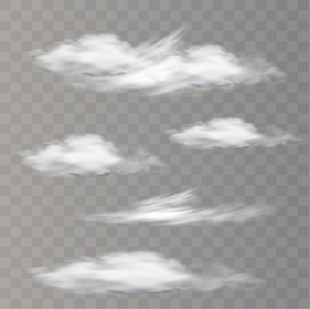 Clouds on a transparent background, vector illustrationのイラスト素材