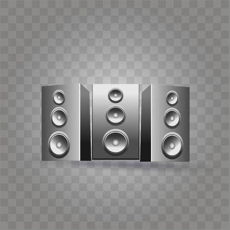 Realistic music speakers isolated on transparent background.のイラスト素材