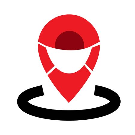 navigation icon for map in protective mask.のイラスト素材