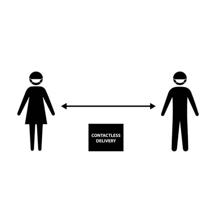 contactless delivery icon, vector on transparent backgroundのイラスト素材