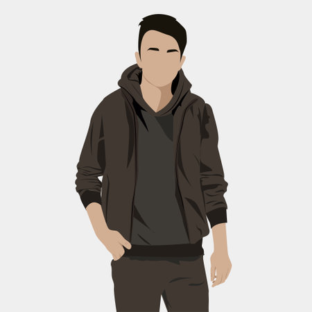 Vector illustration, male concept illustration. Perfect for posters, wall art, postcards, prints. Contemporary portrait. Minimalistic style.のイラスト素材
