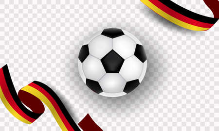 Football Germany, soccer ball and ribbon with Germany flag, vector illustrationのイラスト素材