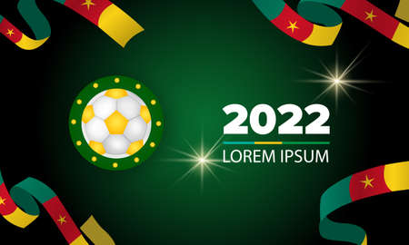 Soccer ball. Bright sports banner in yellow and green. Vectorのイラスト素材