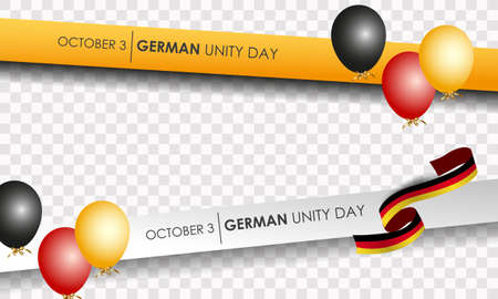 October 3rd. Flag for the Day of German Unity of Germany. Balls, fireworks flags. Realistic vectorのイラスト素材