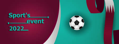 Sports event 2022. Qatar. Vector illustration. Football