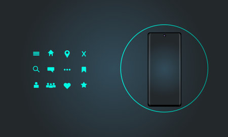 mobile app. Icon style for the application. Mobile Application Development vector