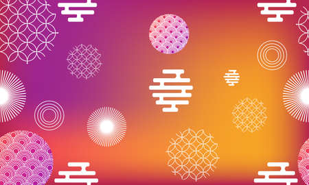 Seamless background of Asian patterns. Vector illustrationのイラスト素材