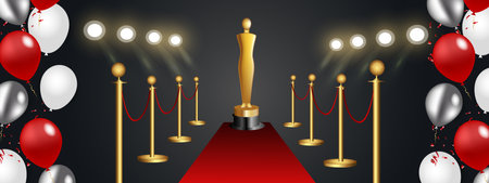 award ceremony. Award figurine, vector illustrationのイラスト素材