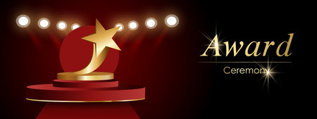 award ceremony. Award figurine, vector illustrationのイラスト素材