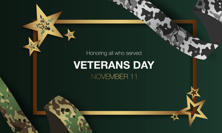 Military background, congratulations to veterans. Veterans Day in the United Statesのイラスト素材