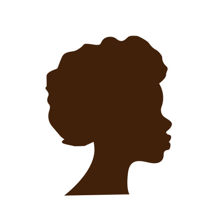 Black woman sideways, silhouette vectorのイラスト素材