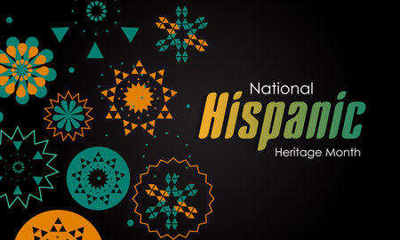 Hispanic Heritage Month. National Hispanic Heritage Month text, Papel Picado pattern, Spanish pattern. vectorのイラスト素材