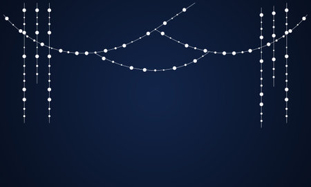 Realistic Christmas garland on a transparent background. illustrationのイラスト素材