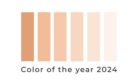 Color of the Year 2024. Peach fuzz. Vectorのイラスト素材
