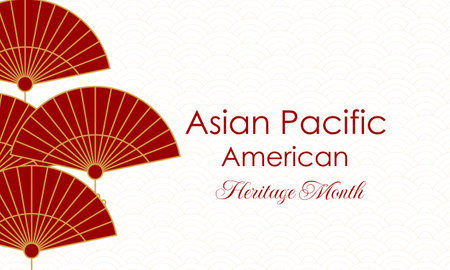 May Asian American and Pacific Islander Heritage Month. Illustration with text, Chinese pattern. Asia Pacific American Heritage Month, Vectorのイラスト素材