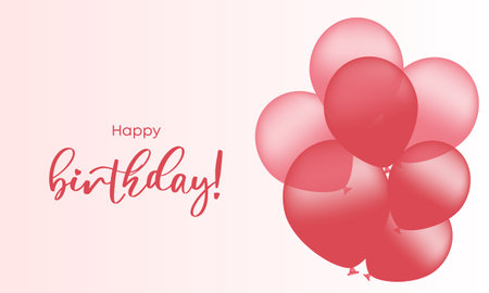 Festive banner with pink confetti and balloonsのイラスト素材