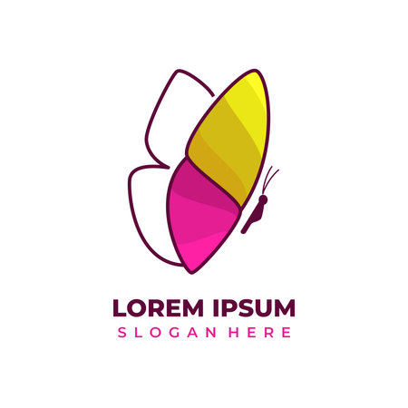 Butterfly logo design template. Colorful butterfly vector icon.のイラスト素材