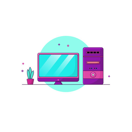 Modern flat design concept of home office. Vector illustration in a flat style.のイラスト素材