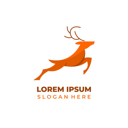 deer logo template vector icon element isolated on white background - vectorのイラスト素材