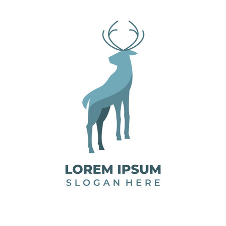 deer logo design with modern concept. reindeer vector illustrationのイラスト素材