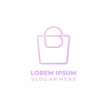Shopping bag logo design vector template. Elegant shopping bag icon.のイラスト素材