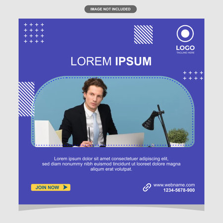 Modern design with minimalist business elements, featuring growth charts, office icons, and blue color. Perfect for company promotions.のイラスト素材