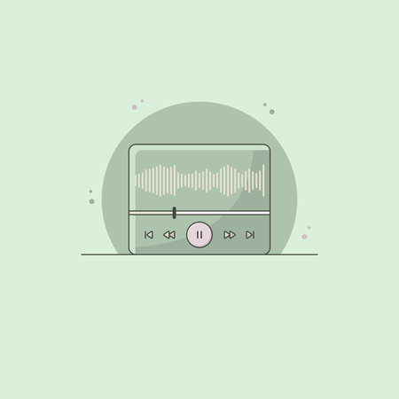 Vector music player illustration. audio player software iconのイラスト素材